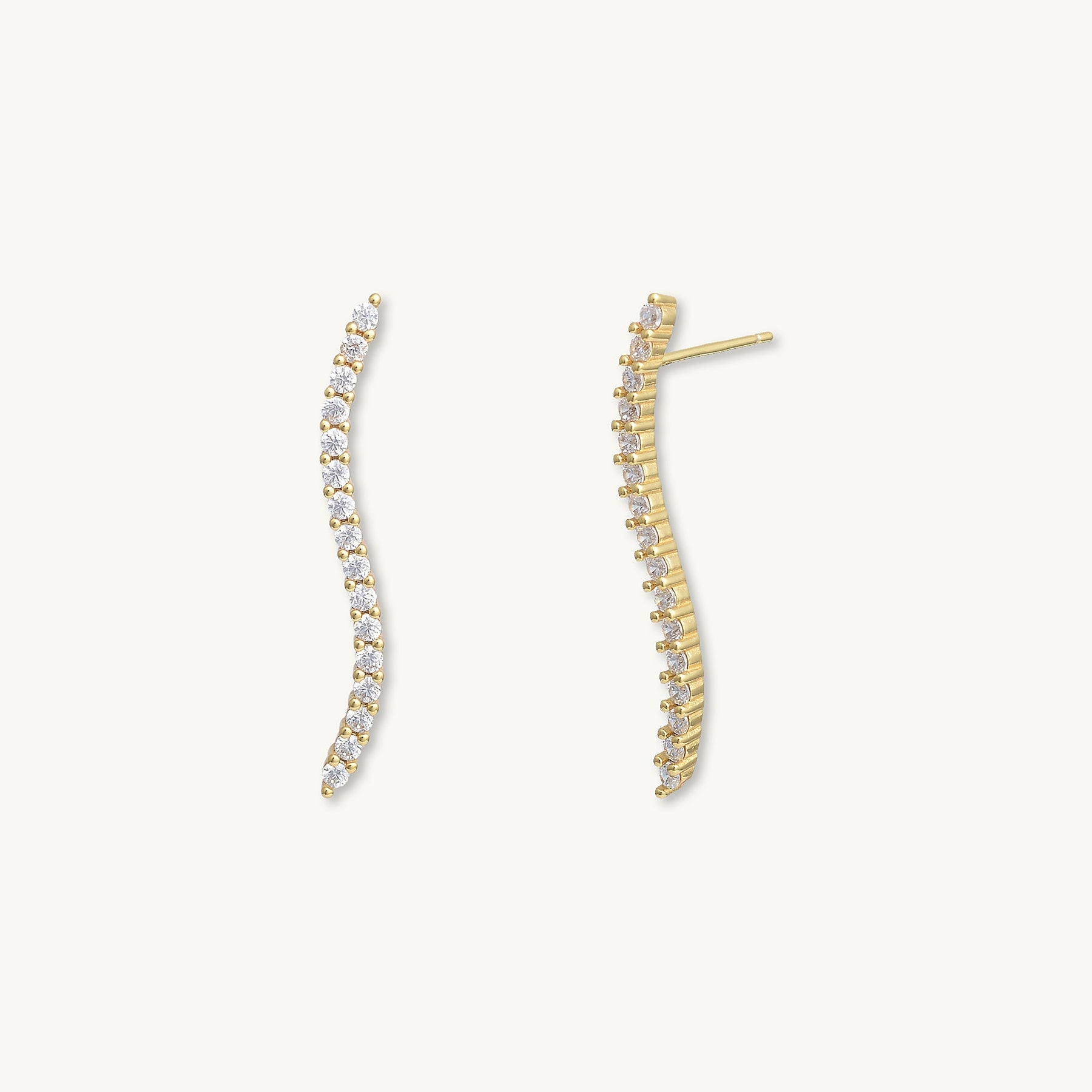 Wave Zirconia Stud Earrings