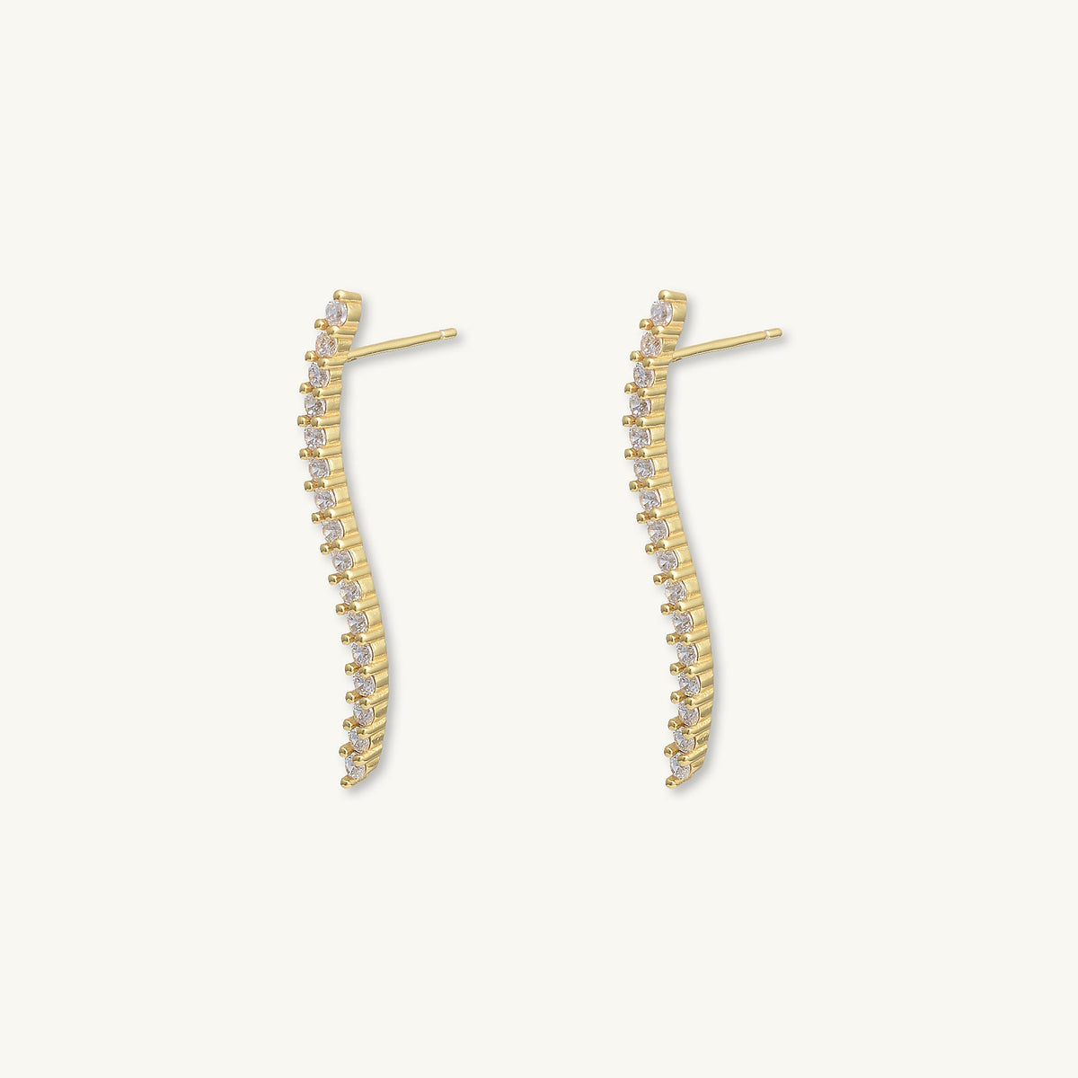 Wave Zirconia Stud Earrings