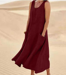Elise Cotton Dress Woman – Soft, Breathable & Practical Pockets for Daily Comfort