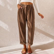 Lucy Stewart | High Waist Corduroy Wide Leg Pants For Women