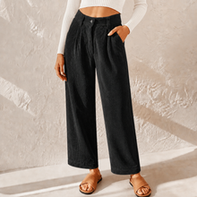 Lucy Stewart | High Waist Corduroy Wide Leg Pants For Women