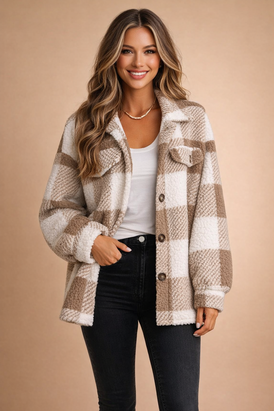 Amélie Laurent | Check Shirt Jacket For Women