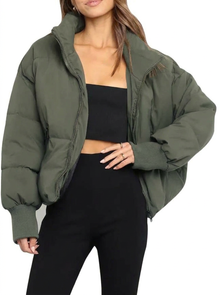 Mia Thompson | Cropped Quilted Puffer Jacket For Women