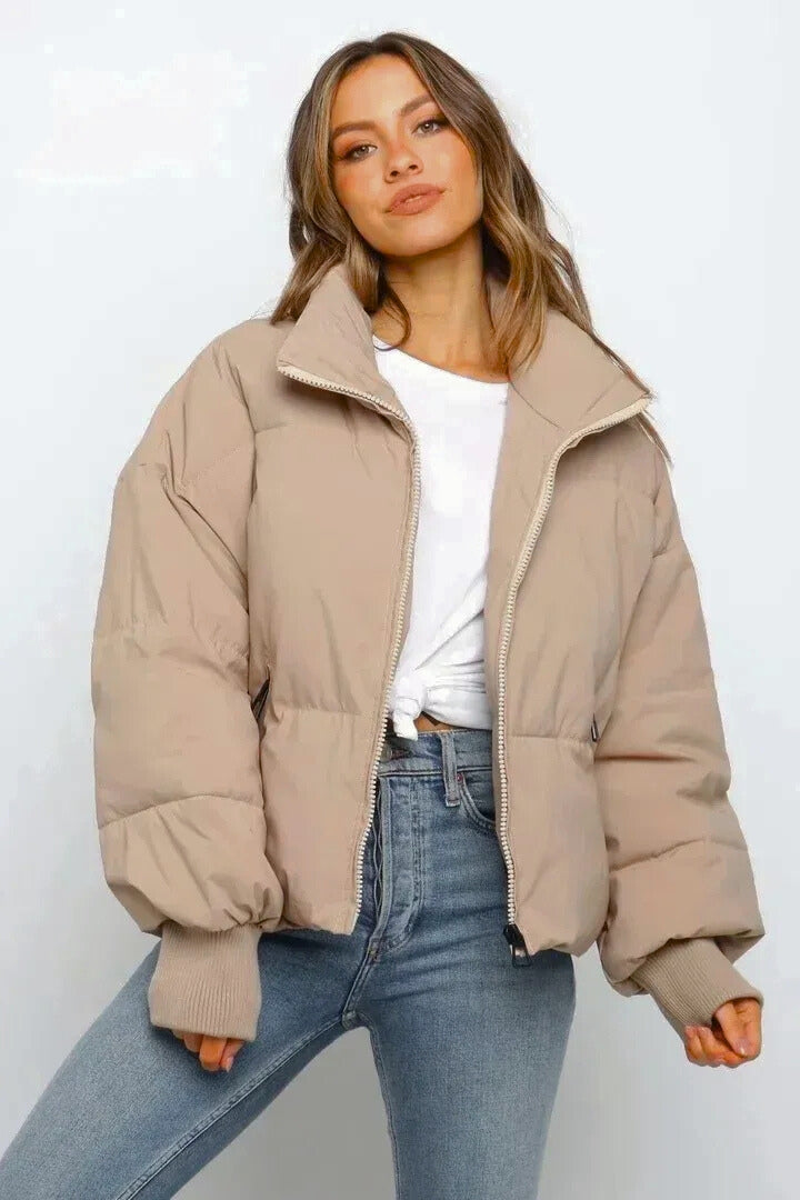Mia Thompson | Cropped Quilted Puffer Jacket For Women