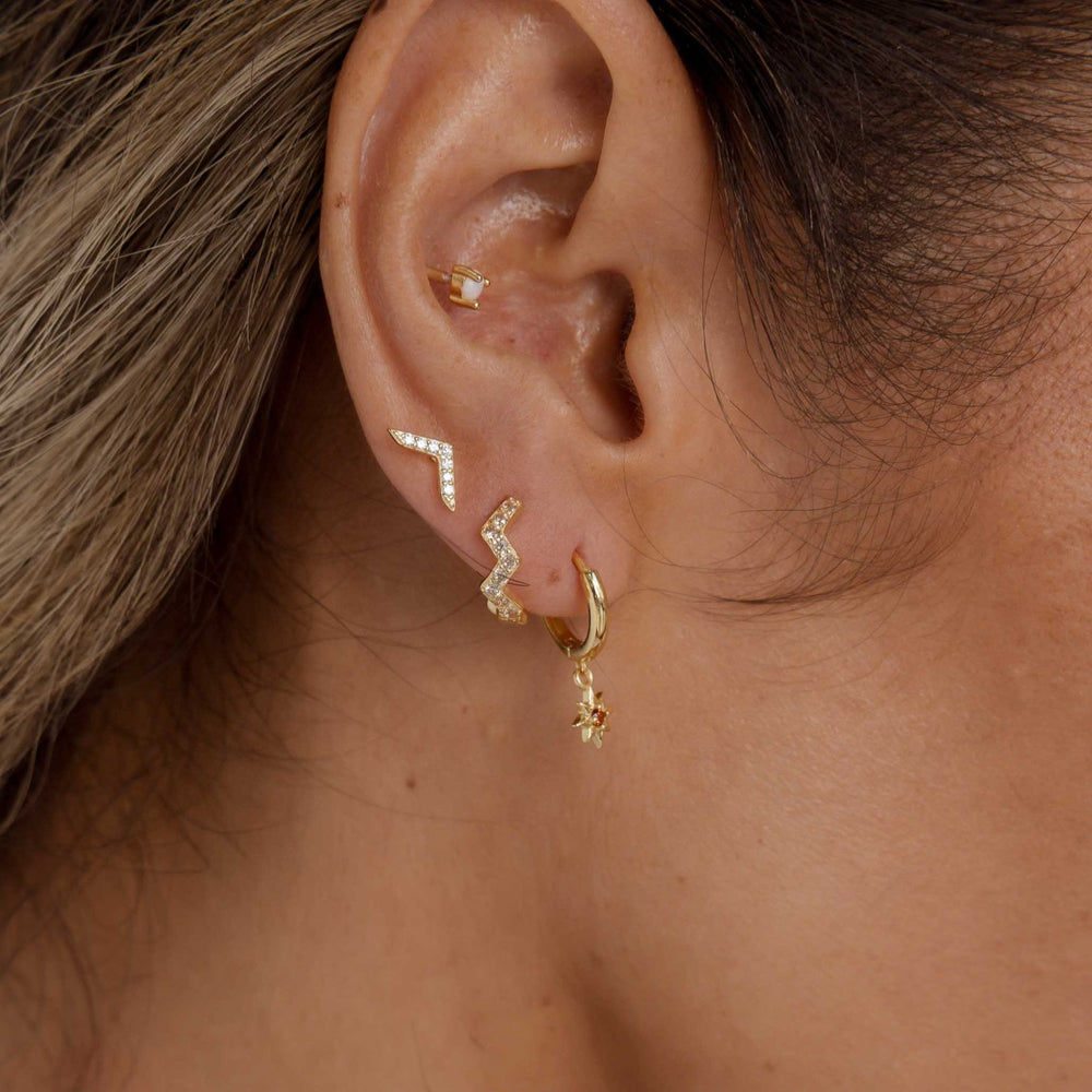 Zig Zag Sapphire Huggie Earrings