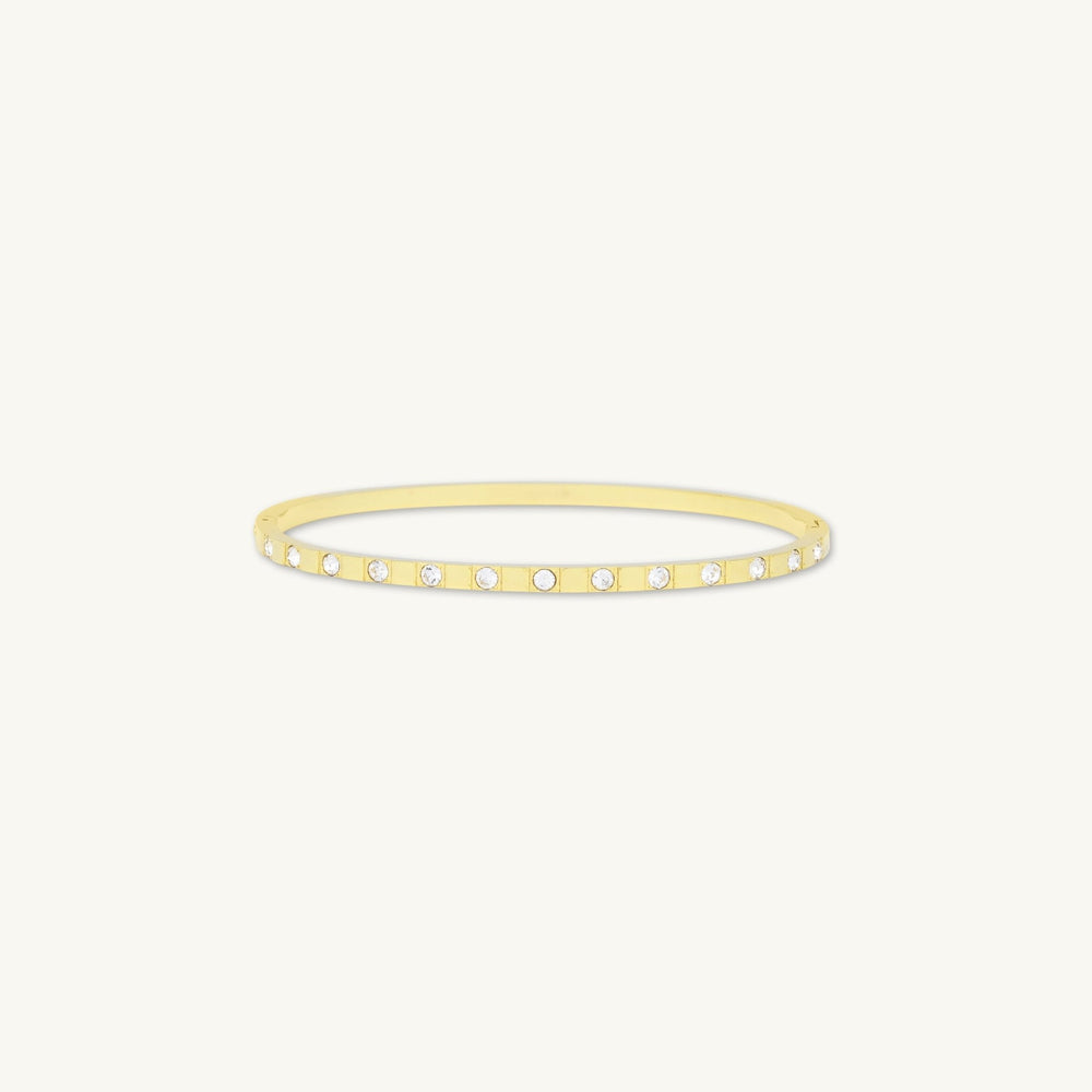 Zirconia Hinged Thin Bangle Bracelet