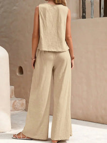 Molly Women's Summer Set – 2-Piece Outfit with Casual Top and Flowing Pants