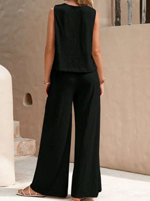 Molly Women's Summer Set – 2-Piece Outfit with Casual Top and Flowing Pants